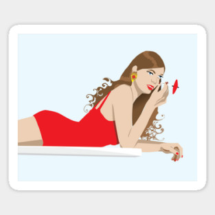 Women on a Diving Board Sticker
