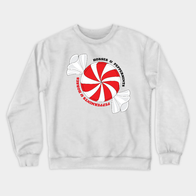 Peppermints and Horses Crewneck Sweatshirt by DickinsonDesign
