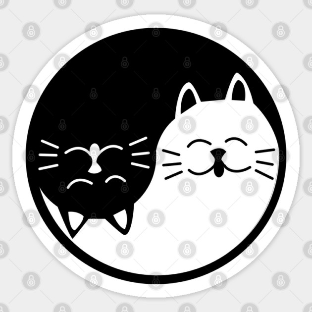 Cat Yin Yang Sticker by DickinsonDesign