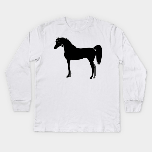 Black Arabian Kids Long Sleeve T-Shirt by DickinsonDesign