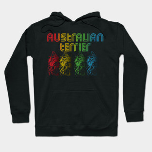 Cool Retro Groovy Australian Terrier Dog Hoodie