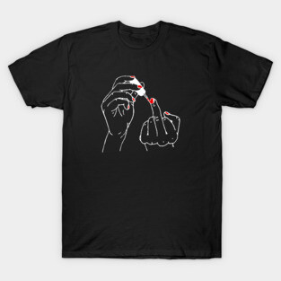 Painted Middle Finger Nail T-Shirt