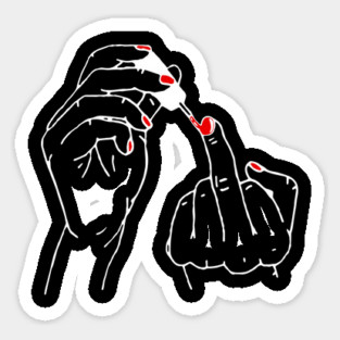 Painted Middle Finger Nail Sticker