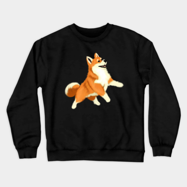 Happy Shiba Inu Dog Crewneck Sweatshirt by logiamerch