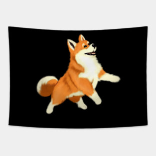 Happy Shiba Inu Dog Tapestry
