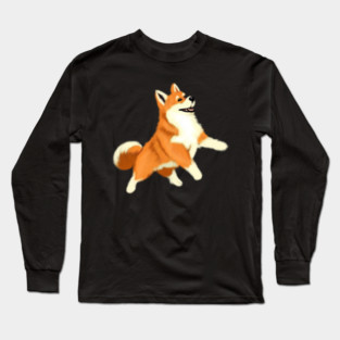 Happy Shiba Inu Dog Long Sleeve T-Shirt