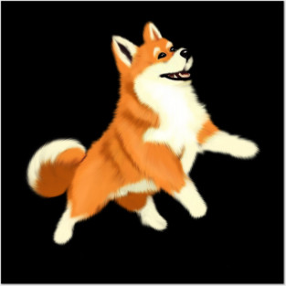 Happy Shiba Inu Dog Posters and Art