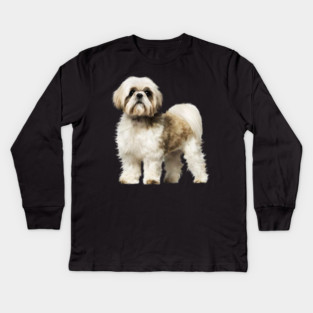 Cute Shih Tzu, Dog Lover Kids Long Sleeve T-Shirt