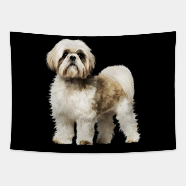 Cute Shih Tzu, Dog Lover Tapestry by logiamerch