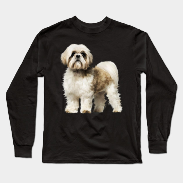 Cute Shih Tzu, Dog Lover Long Sleeve T-Shirt by logiamerch