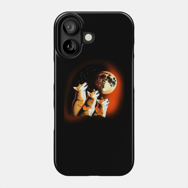 Shiba Dogs Howling at Moon, Shiba Dog Lover Phone Case by logiamerch