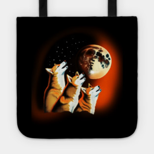 Shiba Dogs Howling at Moon, Shiba Dog Lover Tote