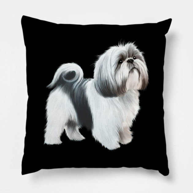 Shih tzu Dog Pillow by logiamerch
