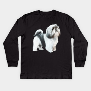 Shih tzu Dog Kids Long Sleeve T-Shirt