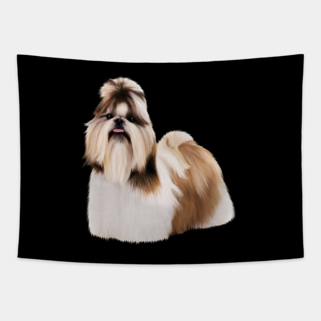 Cute Shih Tzu, Dog Lover Tapestry by logiamerch