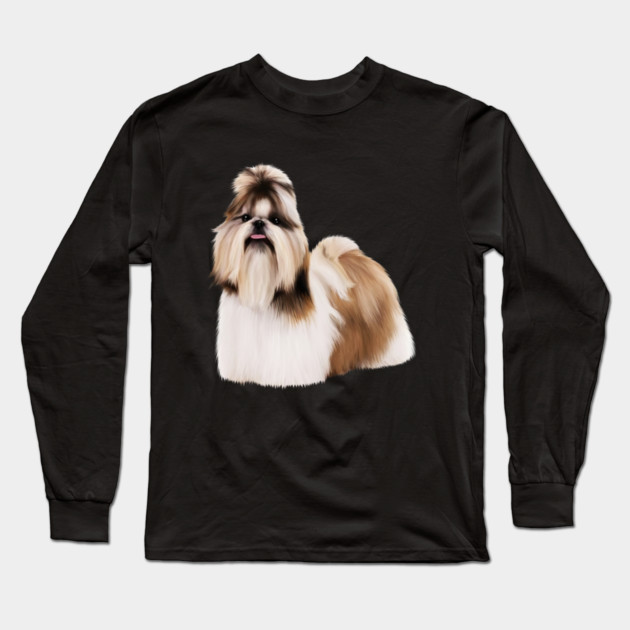 Cute Shih Tzu, Dog Lover Long Sleeve T-Shirt by logiamerch