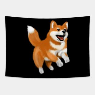 Happy Shiba Dog, Shiba Inu Lover Tapestry
