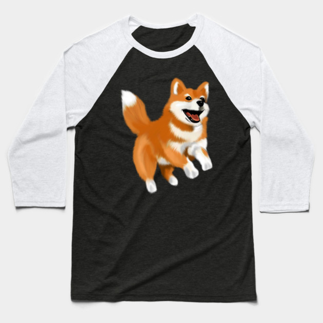 Happy Shiba Dog, Shiba Inu Lover Baseball T-Shirt by logiamerch