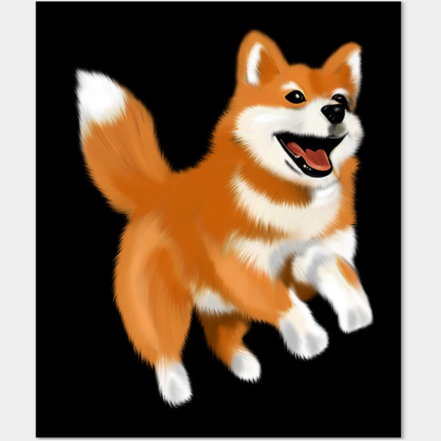 Happy Shiba Dog, Shiba Inu Lover Wall Art by logiamerch