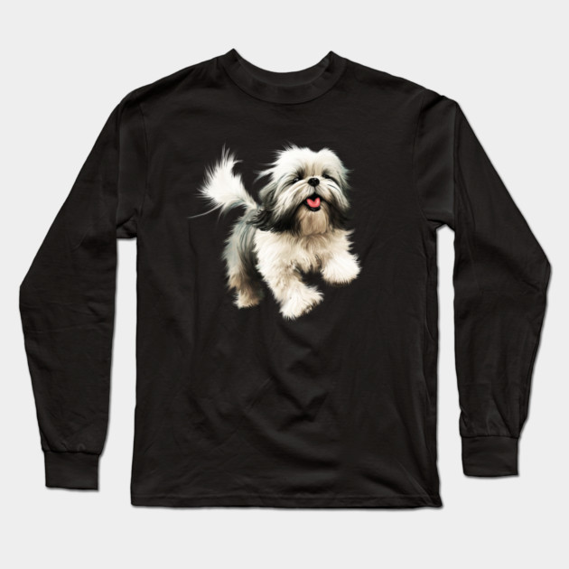 Happy Shih Tzu Dog Long Sleeve T-Shirt by logiamerch