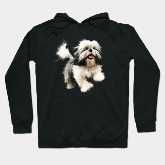 Happy Shih Tzu Dog Hoodie by logiamerch