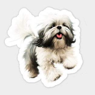 Happy Shih Tzu Dog Sticker