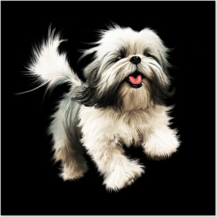 Happy Shih Tzu Dog Posters and Art
