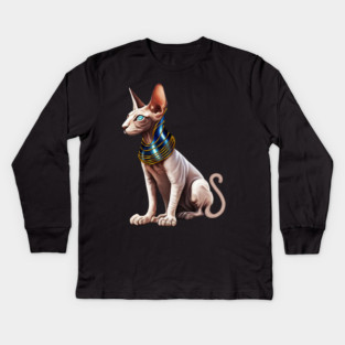 Sphynx Cat, Cat Lover Kids Long Sleeve T-Shirt