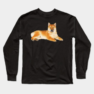 Shiba Inu Dog Resting, Love Shiba Inu Dogs Long Sleeve T-Shirt