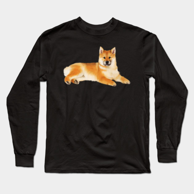 Shiba Inu Dog Resting, Love Shiba Inu Dogs Long Sleeve T-Shirt by logiamerch