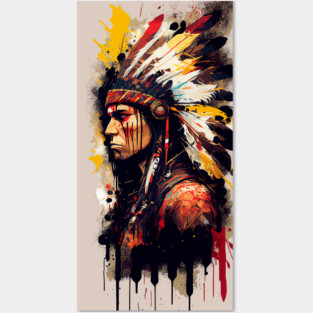 Native American Warrior V2 Posters and Art