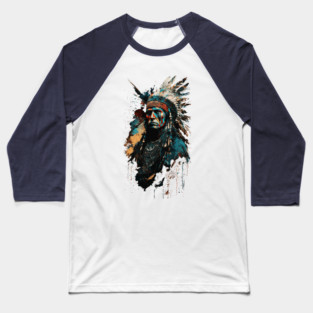 Native American Warrior V3 Baseball T-Shirt