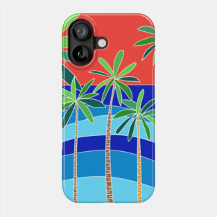 Palmisland, palmtrees, beach and coconuts Phone Case