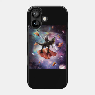 Space Cat Riding Dinosaur Unicorn - Bacon & Taco Phone Case