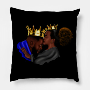African Dad and Daughter, Fathers Day Gift. King and Princess Pillow