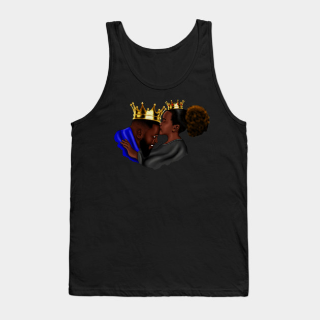 African Dad and Daughter, Fathers Day Gift. King and Princess Tank Top by logiamerch