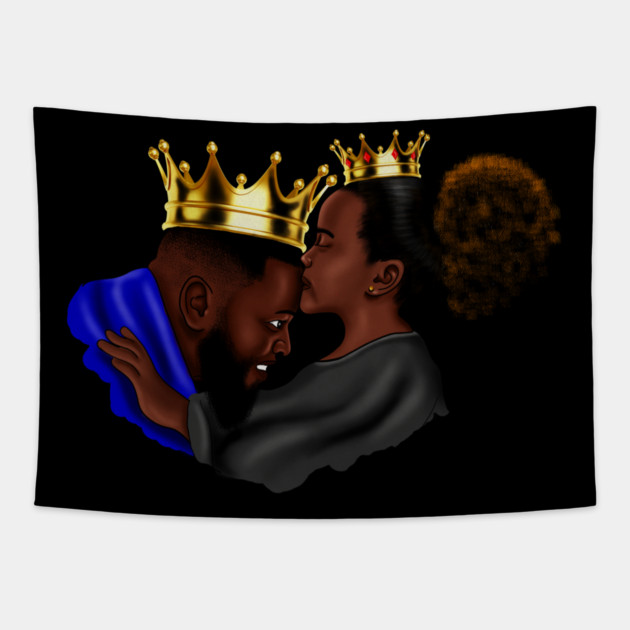 African Dad and Daughter, Fathers Day Gift. King and Princess Tapestry by logiamerch
