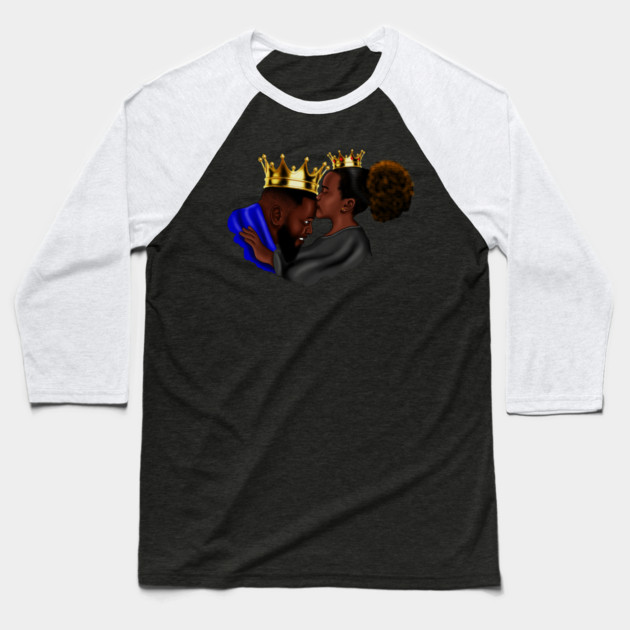 African Dad and Daughter, Fathers Day Gift. King and Princess Baseball T-Shirt by logiamerch