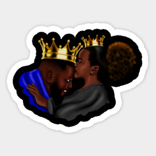 African Dad and Daughter, Fathers Day Gift. King and Princess Magnet