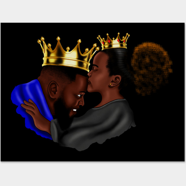 African Dad and Daughter, Fathers Day Gift. King and Princess Wall Art by logiamerch