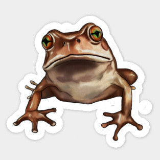 Brown Frog, Tropical Animal, Love Frogs Sticker