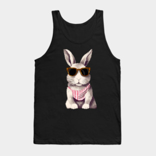 Cute Bunny Rabbit wearing Shades Tank Top
