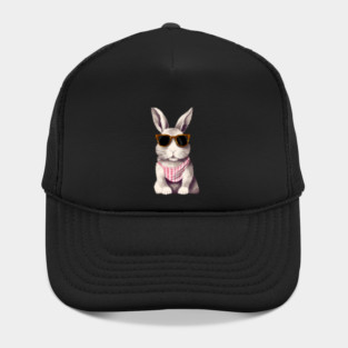 Cute Bunny Rabbit wearing Shades Hat