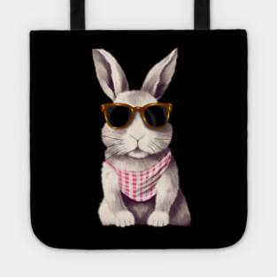 Cute Bunny Rabbit wearing Shades Tote