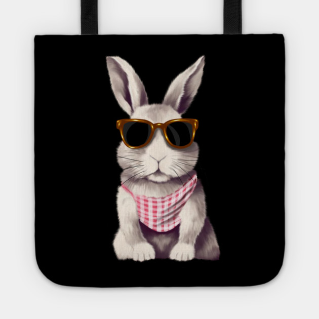 Cute Bunny Rabbit wearing Shades Tote by logiamerch