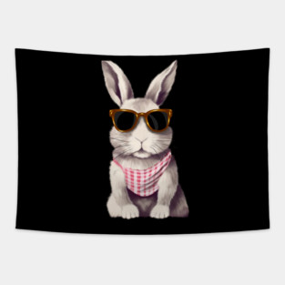Cute Bunny Rabbit wearing Shades Tapestry