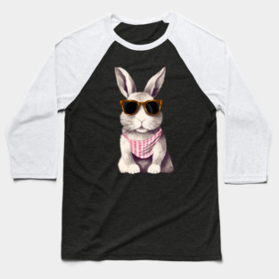 Cute Bunny Rabbit wearing Shades Baseball T-Shirt