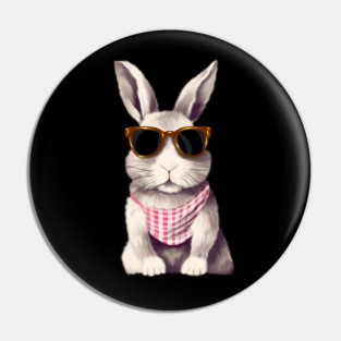 Cute Bunny Rabbit wearing Shades Pin
