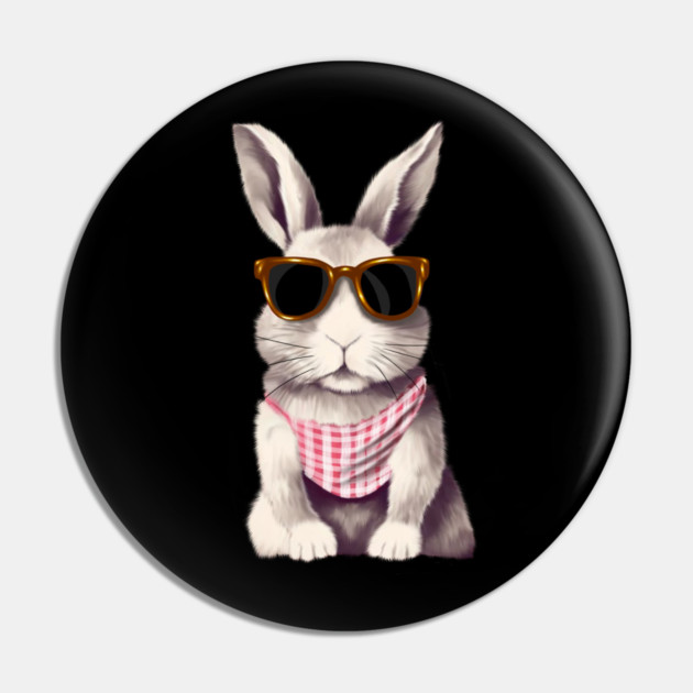 Cute Bunny Rabbit wearing Shades Pin by logiamerch