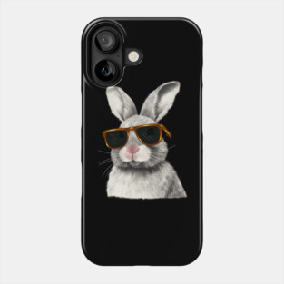 Cute Rabbit wearing Sun Glasses, Love Bunnies Phone Case